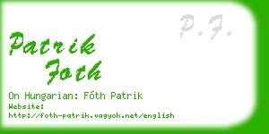 patrik foth business card